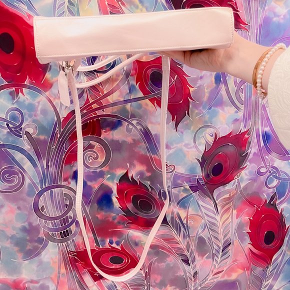 Jacqueline Ferrar || Pearl Pink Plush Classic Little Shoulder Clutch Style Purse - Picture 6 of 13